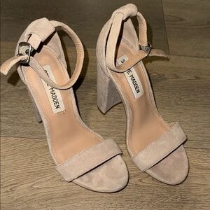 Steve Madden CARRSON Cream Block Heel Sandals